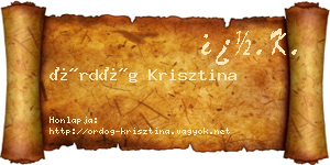 Ördög Krisztina névjegykártya