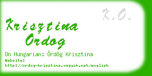 krisztina ordog business card