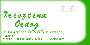 krisztina ordog business card